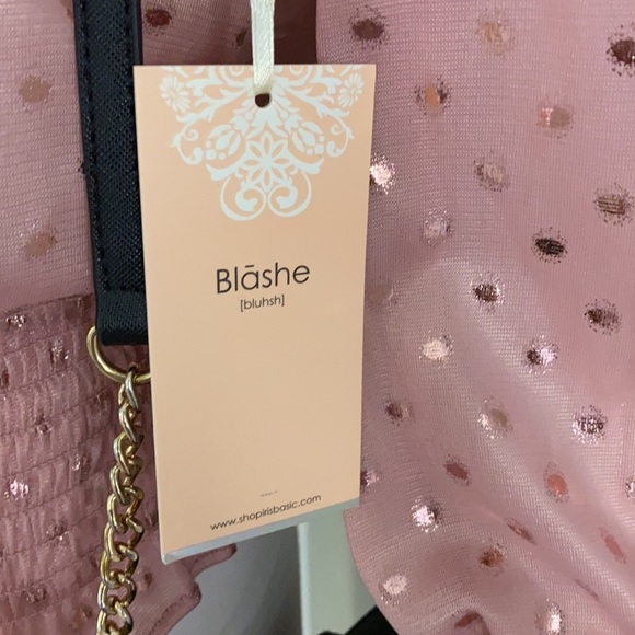 NEW PINK METALLIC POLKA DOT L/S TURTLENECK TOP! - Picture 7 of 8